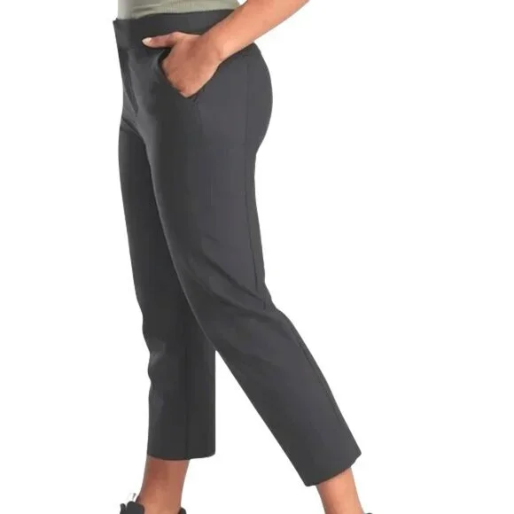 Athleta Stellar Straight Crop Pants Womens Black Stretch Size 8 - Picture 1 of 13